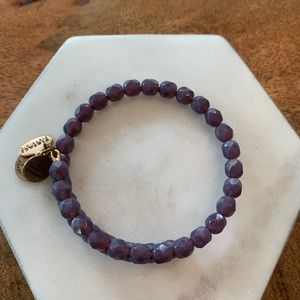 Alex and Ani Purple Beaded Gold Bracelet